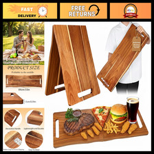 Extra Large Charcuterie Board with Handles - 33x12 Inch Acacia Wood Serving Tray