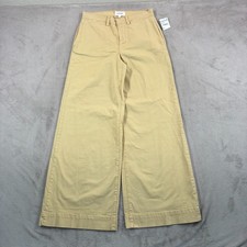 FRAME DENIM Wide Leg Tomboy Trouser in Washed Tan Women 26 Brushed Twill NWT