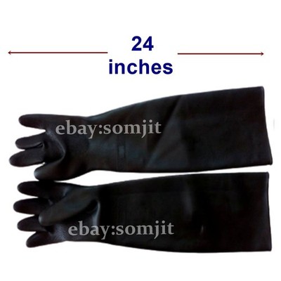 Gloves Rubber Natural Heavy Duty Industrial Cleaning Household 24 inch 1 Pairs.