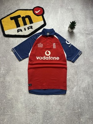 England Cricket Jersey Admiral Vodafone Polo 2004 Shirt Red Blue Mens S Fits L