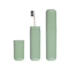 2 Pcs Travel Toothbrush Case,  1.57 x 1.14 x 7.87" Toothbrush Holder, Green