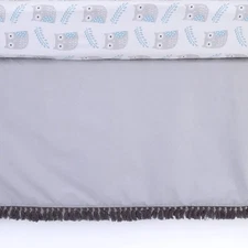 NoJo Indigo Denim/Chambray Crib Skirt/Dust Ruffle, Indigo