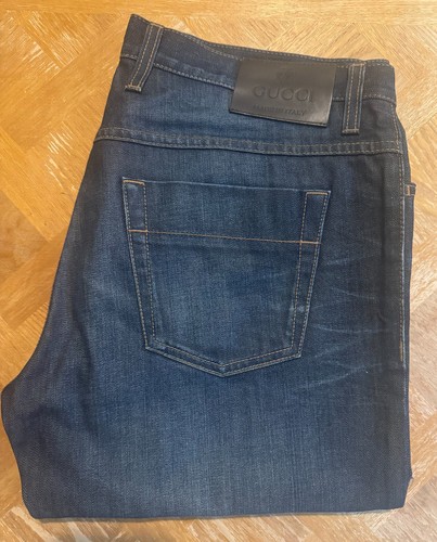 Mens Gucci Blue Jeans Button Fly Size 48 Made in Italy