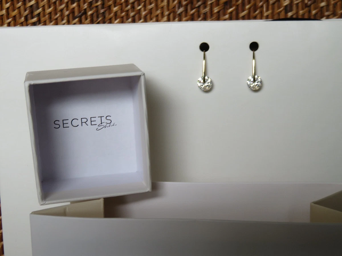 Secrets Shhh Brilliant drop earrings w 3.34 carats in 10ct Yellow Gold RRP $649