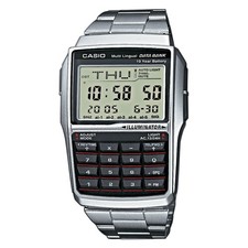 Orologio CASIO DATA BANK CALCULATOR DBC-32D-1ADF Calcolatrice Acciaio Vintage DD