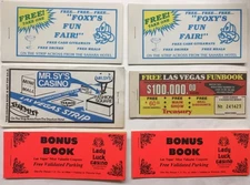 6 Vintage 1980s Las Vegas Casino Coupon Books Foxy's Mr Sy's Lady Luck Treasury