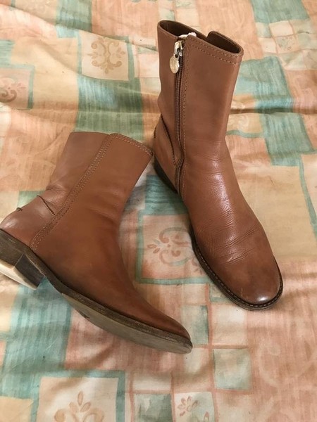Women Bally Boots Brown Leather 38.5 #5LOD