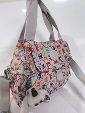 Kipling Monkey Mania Crossbody Bag w Monkey Charm & Long Strap Off White/Multi