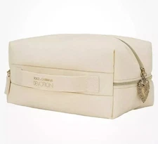 DOLCE & GABBANA Devotion Heart Charm Zip Pull Makeup Toiletry Bag Pouch NEW