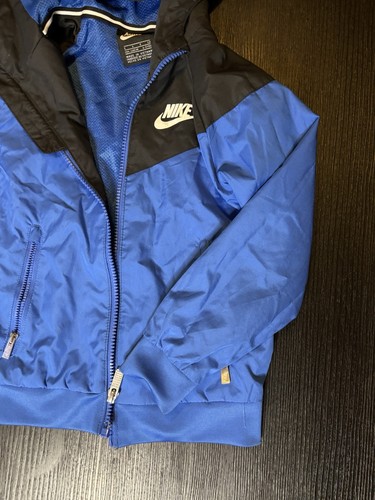 NIKE Toddler Boys Windrunner Hooded Jacket Full zip Size 4T- 5T Black Navy - Picture 2 of 7