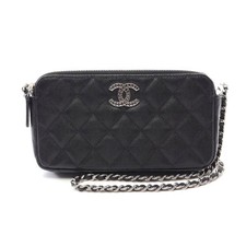 Chanel Leather Matelasse Shoulder Bag Women Black One Size 518178