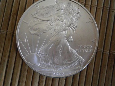 USA 1 Dollar 1 Unze Silber Liberty "Silvereagle" 2008 - Bild 1 von 2