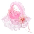  Wedding Flower Basket: Romantic Handheld Flower Girl Basket - Lace-Decorated