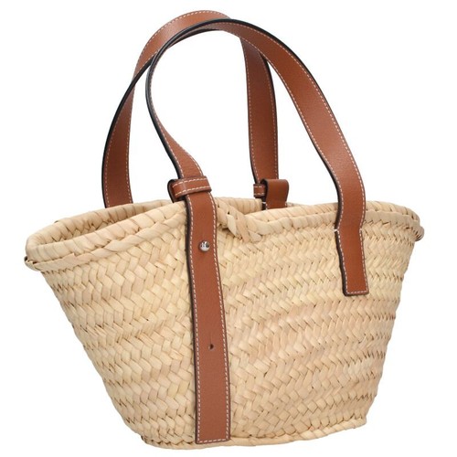 LOEWE Basket Bag Small Anagram Basket Handbag Beige Brown 618052 BS99 - Picture 2 of 5