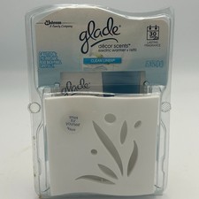 Glade Decor Scents CLEAN LINEN 1 refill & Electric Warming Unit Plug In Warmer
