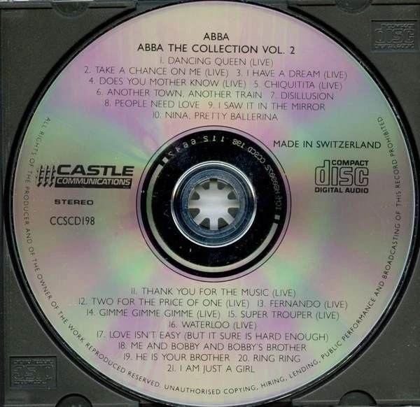 Abba Collection - Volume 2 CD Switzerland Castle Communications 1988 CCSCD198 - Image 3 of 3