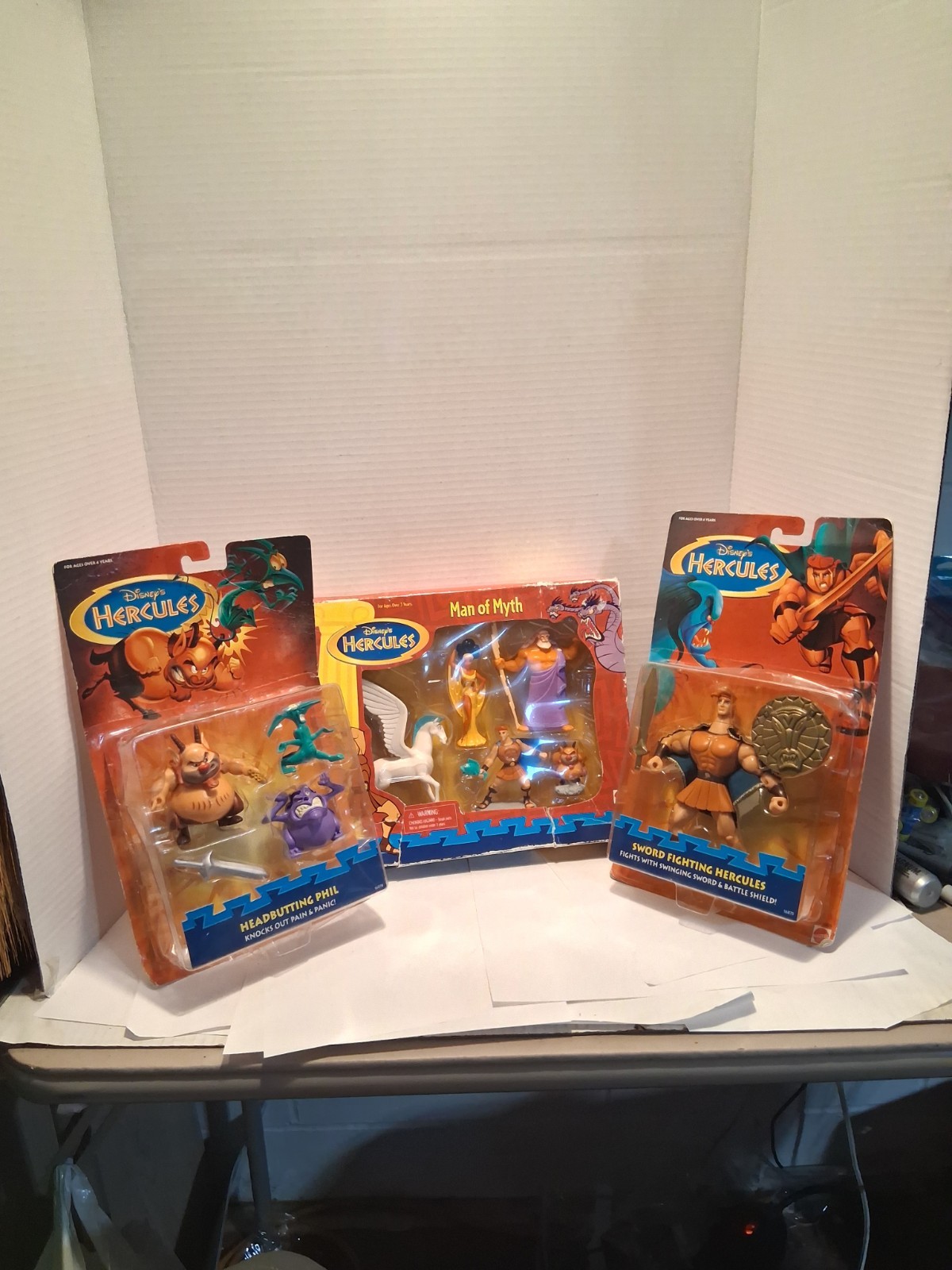 Lote de conjuntos de figuras 1997 Mattel Disney’s Hercules Man of Myth Sword Fighting & Phil