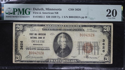 1929 VF30 Fr. 1802-1 National Note 20$ , PCGS, B004262A - Picture 3 of 4