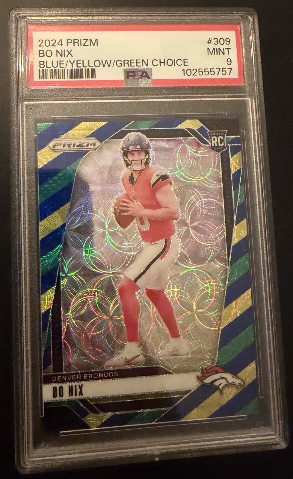 BO NIX 2024 Panini Prizm Rookie RC Blue Yellow Green Choice #309 PSA 9 MINT