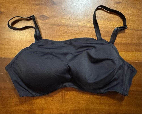 Soma Cami Bra Underwire Black Satin Padded Cup Convertible Strap Sz 36B - Picture 1 of 5