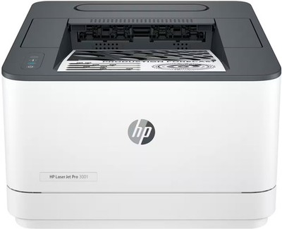 HP - LaserJet Pro 3001dw Wireless Black-and-White Laser Printer - White