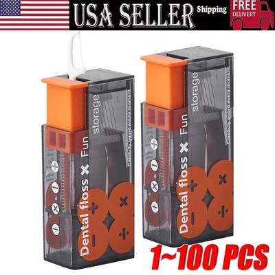 Compact Oral Care Floss Dispenser with 10 Picks - Perfect for Travel and Dining