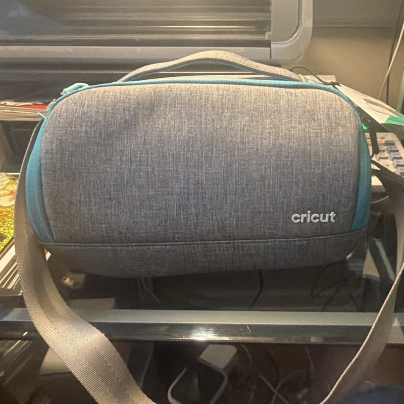 Cricut Joy Craft Tote Gray Teal Solid Pattern Carrying Case