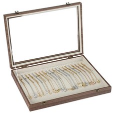 20 Hooks Velvet Necklace Organizer Box, Jewelry Display Tray Case with Clear ...