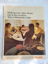 1967 VTG Original Magazine Ad MONSANTO Making Sure Cake Always Rises