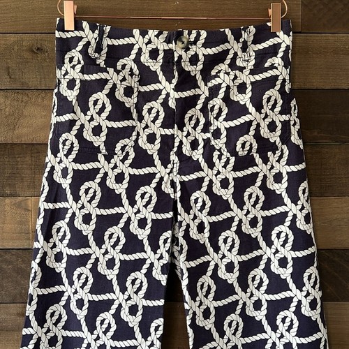 Pantaloni donna Maeve by Anthropologie The Colette cropped gamba larga con stampa corda - Foto 4 di 10