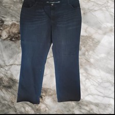 Lee Plus Relaxed Fit Straight Leg Mid Rise Dark Wash Stretch Denim Jeans