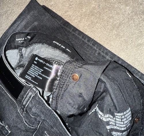 Größe 36 - lila Markenjeans zerrissen schwarz nagelneu mit weißem Etikett Mode Jeans - Bild 4 von 7