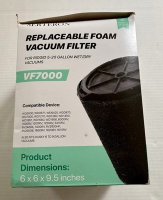 VF7000 Replaceable Foam Filter For Ridgid Wet Dry Vacuums 5-20 Gallon