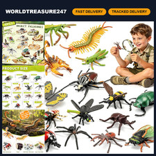 15 Pcs Plastic Insects  Bugs Toy Set - Educational Joke Toys for Kids 3 