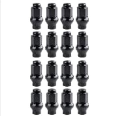 Extended Shaft Tapered Lug Nut Kit 10 mm x 1.25 Thread Pitch   16 Pack Black ...