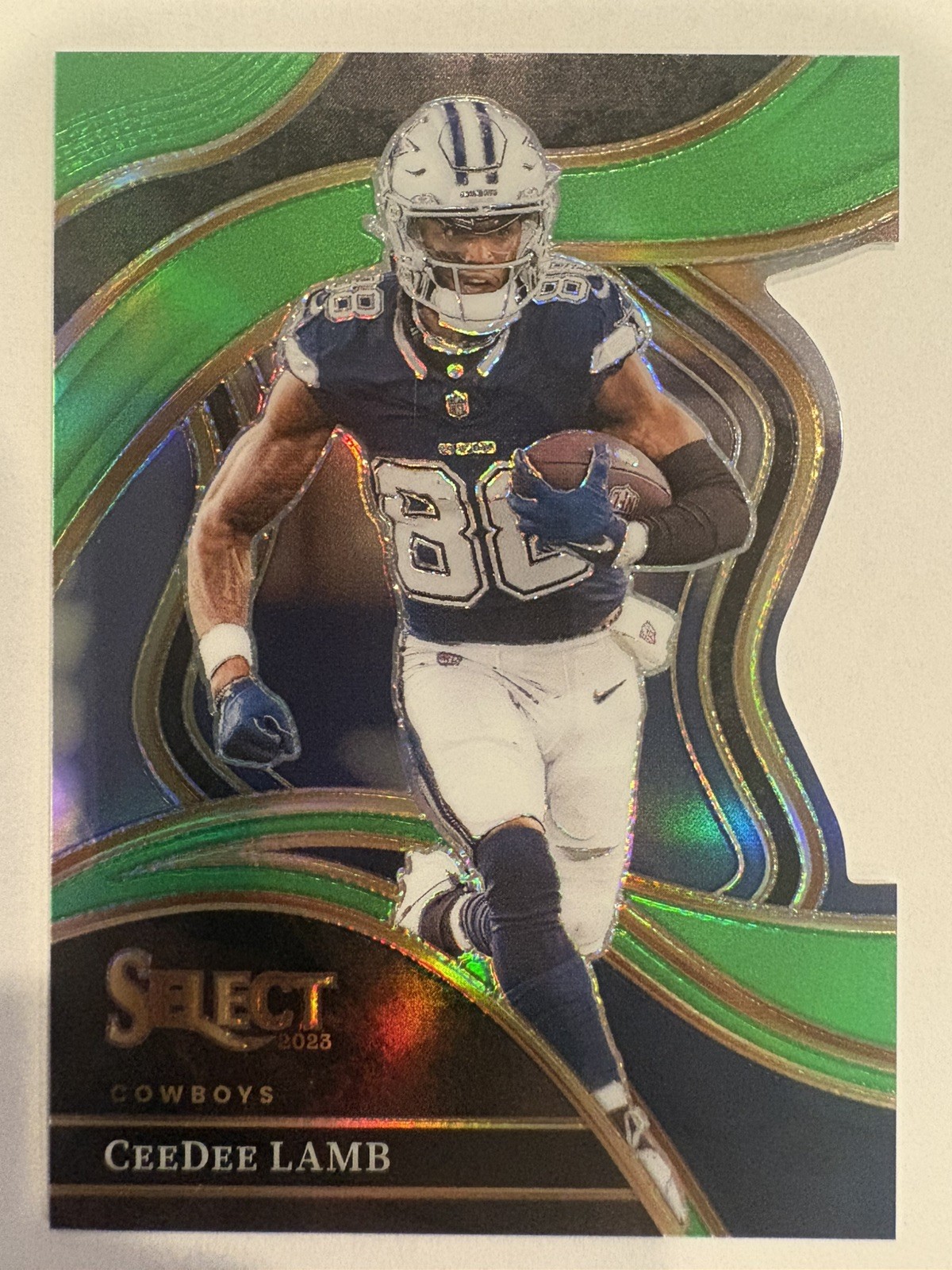 2023 Panini Select - Club Level CeeDee Lamb #287 Neon Green Prizm Die-Cut /499