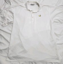 Masters Tech Polo Shirt Men Medium White Augusta National Golf Performance Read