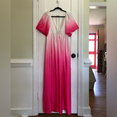 Delfi Collective x Free People Sofia Ombre Dip Dyed Puff Sleeve Maxi Dress Small - Picture 7 of 8