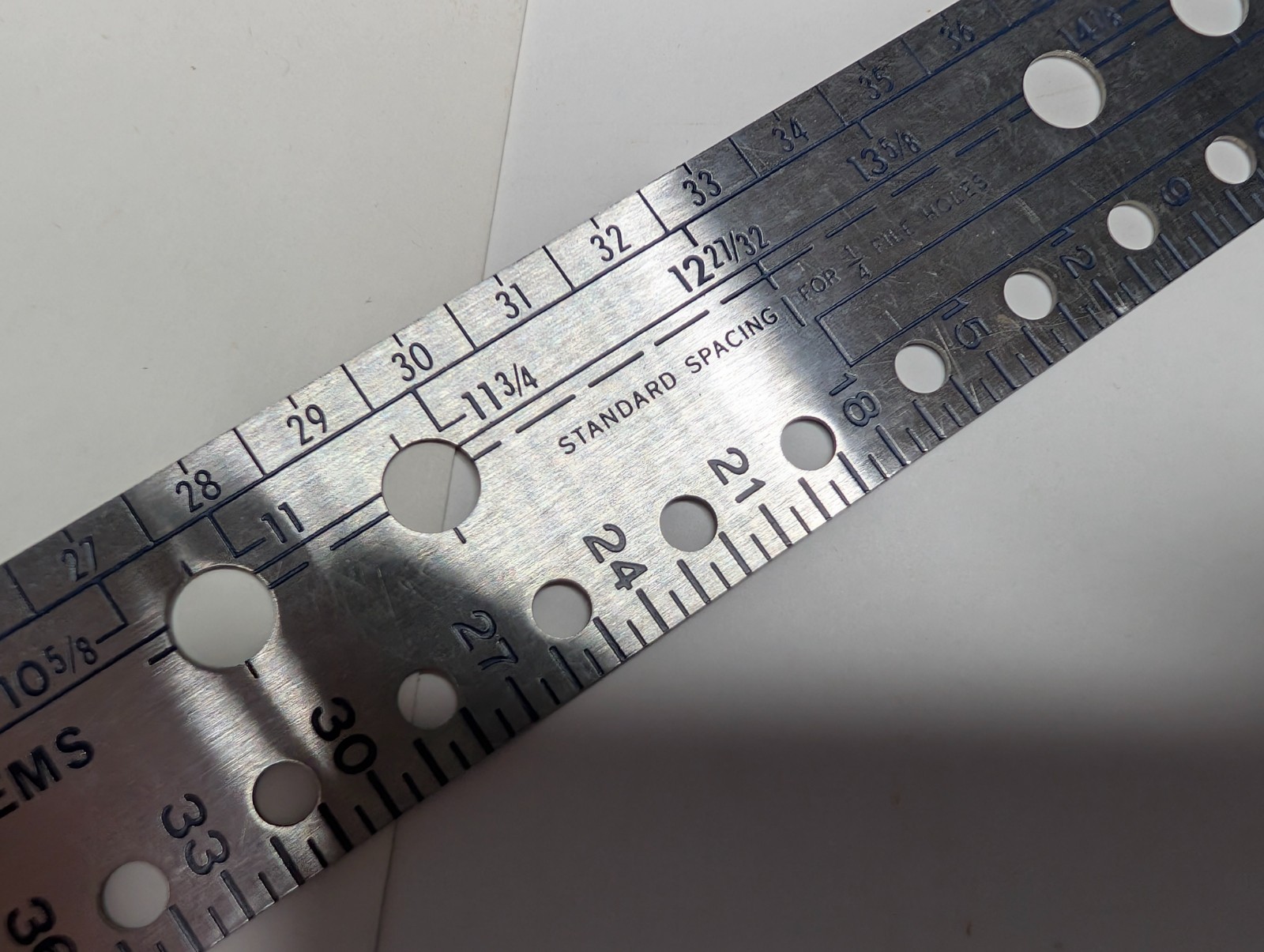как выглядит Vtg Standard Register 16" Metal Data Ruler Forms Handling Systems Layout Gauge фото