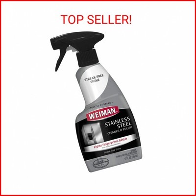 Weiman Stainless Steel Cleaner & Polish Trigger Spray (12oz) Protects Against Fi