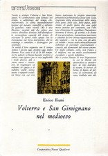 Fiumi, Enrico. Volterra e San Gimignano nel medioevo