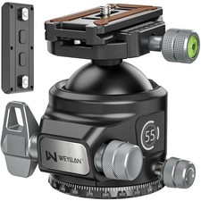 Heavy Duty Tripod Ball Head 55mm with Arca Swiss Quick Release, 88lbs Capacity