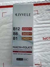 LIVVELE Liquid Vitamin B Complex – B12, B6, B1 with Niacin & Folate, 60ml