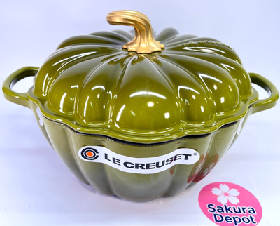 Le Creuset Signature Cocotte Pumpkin 24cm Olive Gold Knob