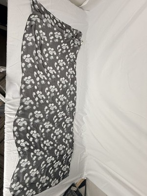 Regina Schrecker Free Time Scarf 100% Viscose Black Abstract Print 60x24