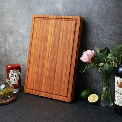 Bamboo Wood Cutting Board for Kitchen, 1" Thick Butcher Block, Cheese Charcut... - Picture 6 of 6