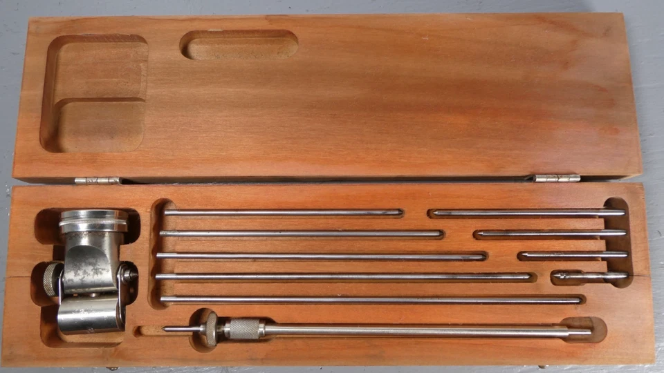 Starrett No. Juego de medidor de dial de tensión de distorsión del cigüeñal de colección 696-B en caja Foto 2 de 4