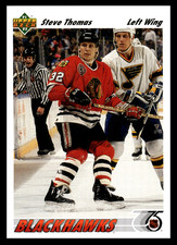 1991 Upper Deck Steve Thomas #162 Chicago Blackhawks NHL Hockey Base Set