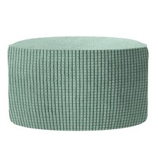 Ottomen Cover Round with Elastic Bottom, (Small Size, Gray Green)