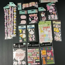 17 Pkg Lot Baby Girl Stickers Embellishments Jolee's Boutique Sandylion + More